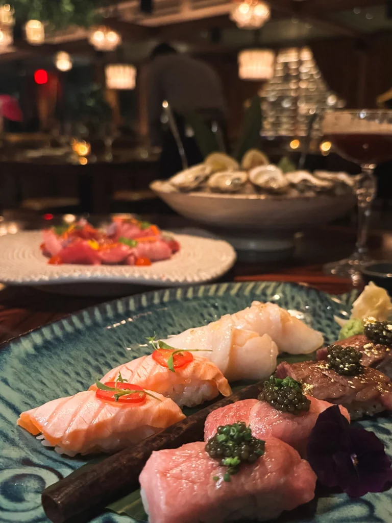 Catch Dallas Nigiri Flight and other dishes